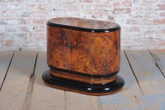 Restored Art Deco Small Cabinet, Walnut Burl, Revived Polish, Czech, 1920s