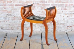 Restored Art Deco Stool, Beech, Revived Polish, Reupholstered, France, 1920s