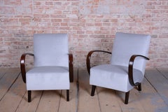 Two Restored ArtDeco Armchairs, by J. Halabala, UP Závody, Model C, Czech, 1930s
