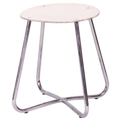 Sgabello Bauhaus restaurato, di Vichr a spol., acciaio cromato, Repubblica Ceca, anni ’30