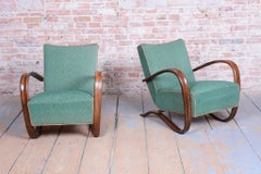 Pair of Restored Art Deco Armchairs, J. Halabala, UP Závody, H-269, Czech, 1930s