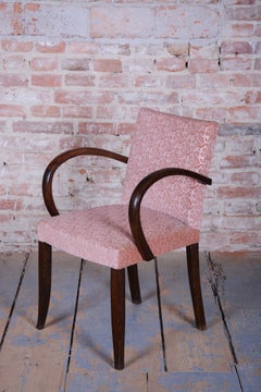 Original Art Deco Chair, by Jules Leleu, Walnut, Revived Polish, France, 1930s