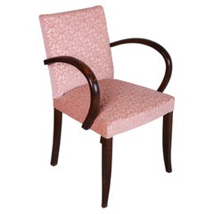 Original Art Deco Chair, by Jules Leleu, Walnut, Revived Polish, France, 1930s