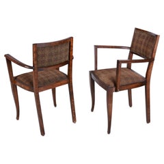 Paire de chaises Art déco restaurées, par Jules Leleu, hêtre, France, années 1930