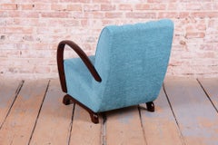 Restored Art Deco Seating Set, Oak, Walnut, Repolished, Cleaned, Czech, 1940s