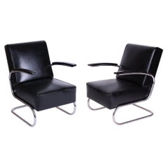 Pair of Restored Art Deco Armchairs, by W.H.Gispen, Mücke-Melder, Czech, 1930s
