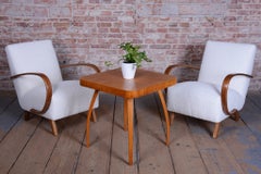 Two Restored Art Deco Armchairs, by J.Halabala, UP Zavody, Model C, Czech, 1940s
