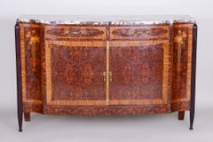 Restauriertes Art-déco-Buffet, von Paul Follot, Mahagoni, Marmor, Bronze, Frankreich, 1920er Jahre