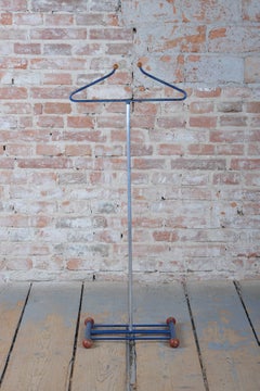 Pair of Original Bauhaus Coat Racks, Chromed and Lacquered Steel, Czech, 1920s