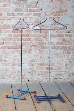 Original Bauhaus Coat Rack, Chrome-Plated and Lacquered Steel, Czech, 1920s