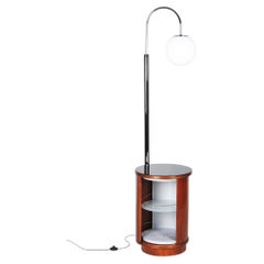 Restaurierte Art Deco Stehlampe, von J. Halabala, UP Závody, Nussbaum, Tschechien, 1920er Jahre