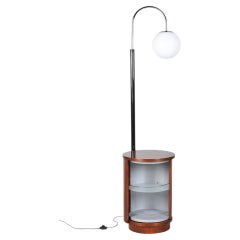 Restaurierte Art Deco Stehlampe, von J. Halabala, UP Závody, Nussbaum, Tschechien, 1920er Jahre