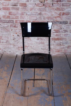 Restored Bauhaus Chair, by Mart Stam, Chromed Steel, Beech, Czech, 1930s
