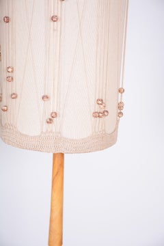 Original Mid-Century Floor Lamp, by Krásná Jizba, Beech, Czech, 1950s