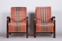 Pair of Original Art Deco Armchairs, Oak, Well-Preserved Condition, Czech, 1930s