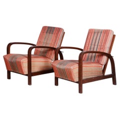 Pair of Original Art Deco Armchairs, Oak, Well-Preserved Condition, Czech, 1930s