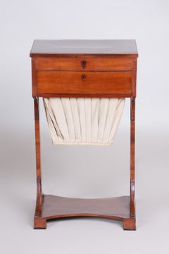Restored Biedermeier Sewing Table, Mahogany, Revived Polish, Germany, 1820s