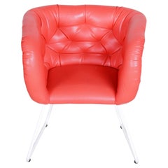 Original Mid-Century Armchair, Lacquered Steel, Laminate, Czech, 1960s