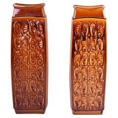 Pair of Original Mid-Century Vases, by Ditmar & Urbach, Ceramic, Czech, 1950s