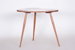 Original Mid-Century Side Table, Beech, Formica, Well Preserved, Czech, 1950s