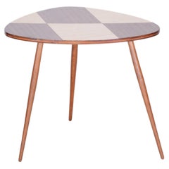 Original Mid-Century Side Table, Beech, Formica, Well Preserved, Czech, 1950s