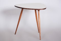 Original Mid-Century Side Table, Beech, Formica, Well Preserved, Czech, 1950s