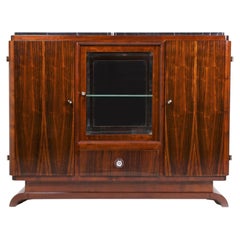 Credenza Art Déco restaurata, palissandro, marmo, lucidatura rinnovata, Francia, anni ’30
