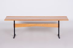 Original Mid-Century Coffee Table, Ash, Lacquered Steel, Czech, 1960s