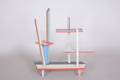 Original Mid-Century Flower Stand, Beech, Formica, Well Preserved, Czech, 1950s