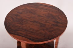 Restored Art Deco Small Coffee Table, Walnut, Revived Polish, Czech, 1930s