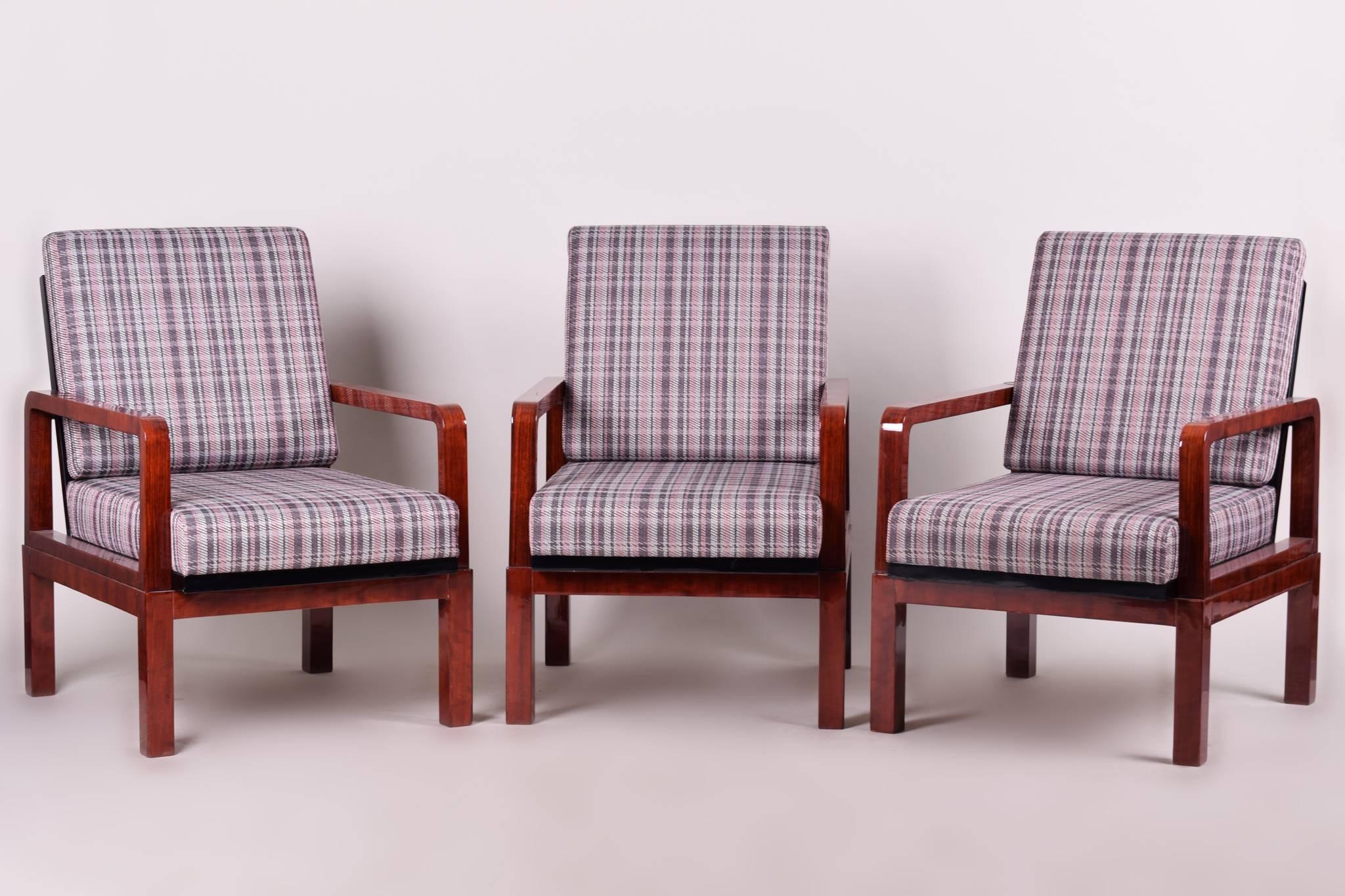 Completely restored, surface made by piano lacquers to the high gloss. New upholstery and fabric.

We guarantee safe a the cheapest air transport from Europe to the whole world within 7 days.
The price is the same as for ship transport but delivery