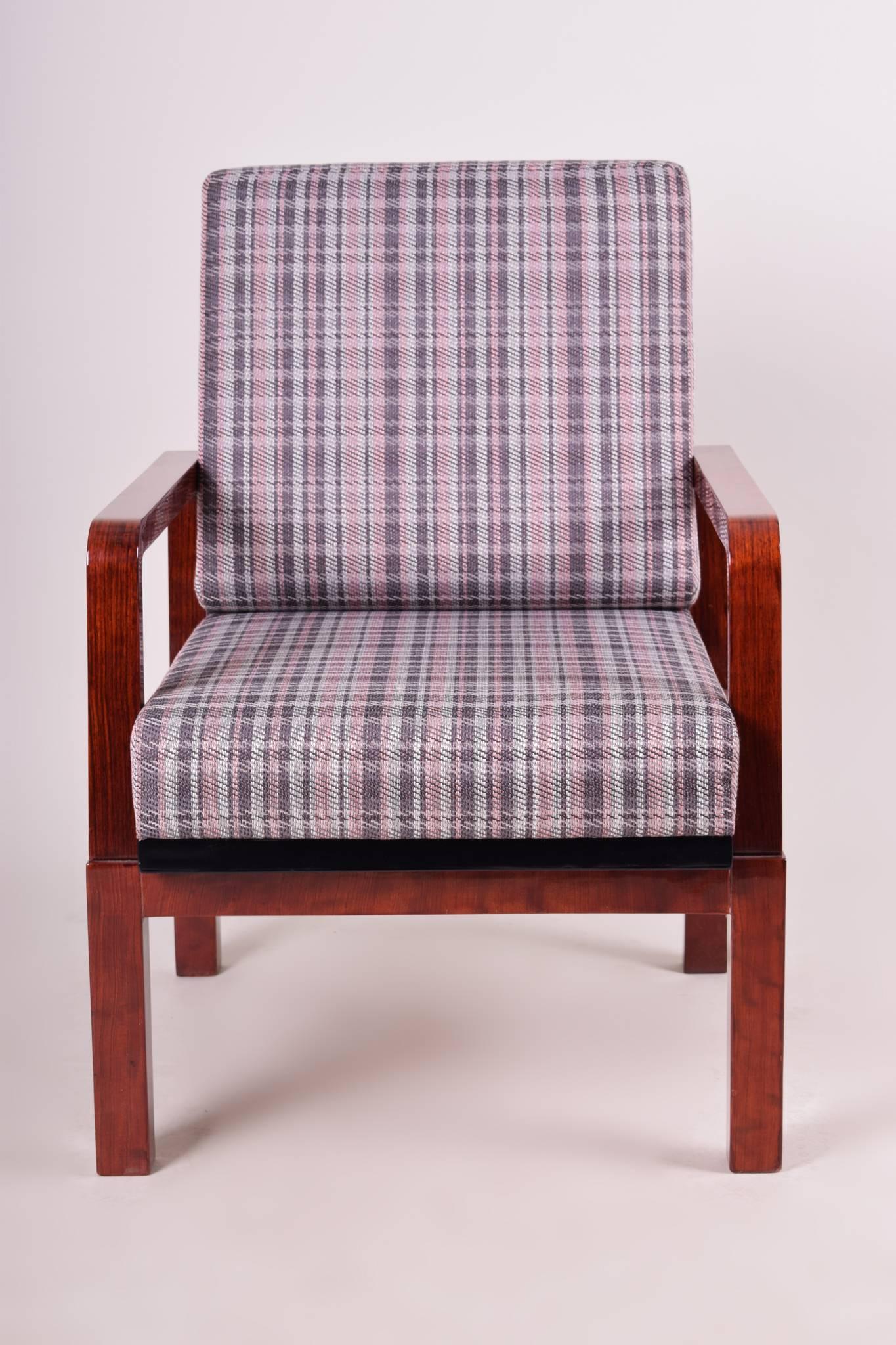 Mid-20th Century Art Deco Armchairs, Three Pieces For Sale