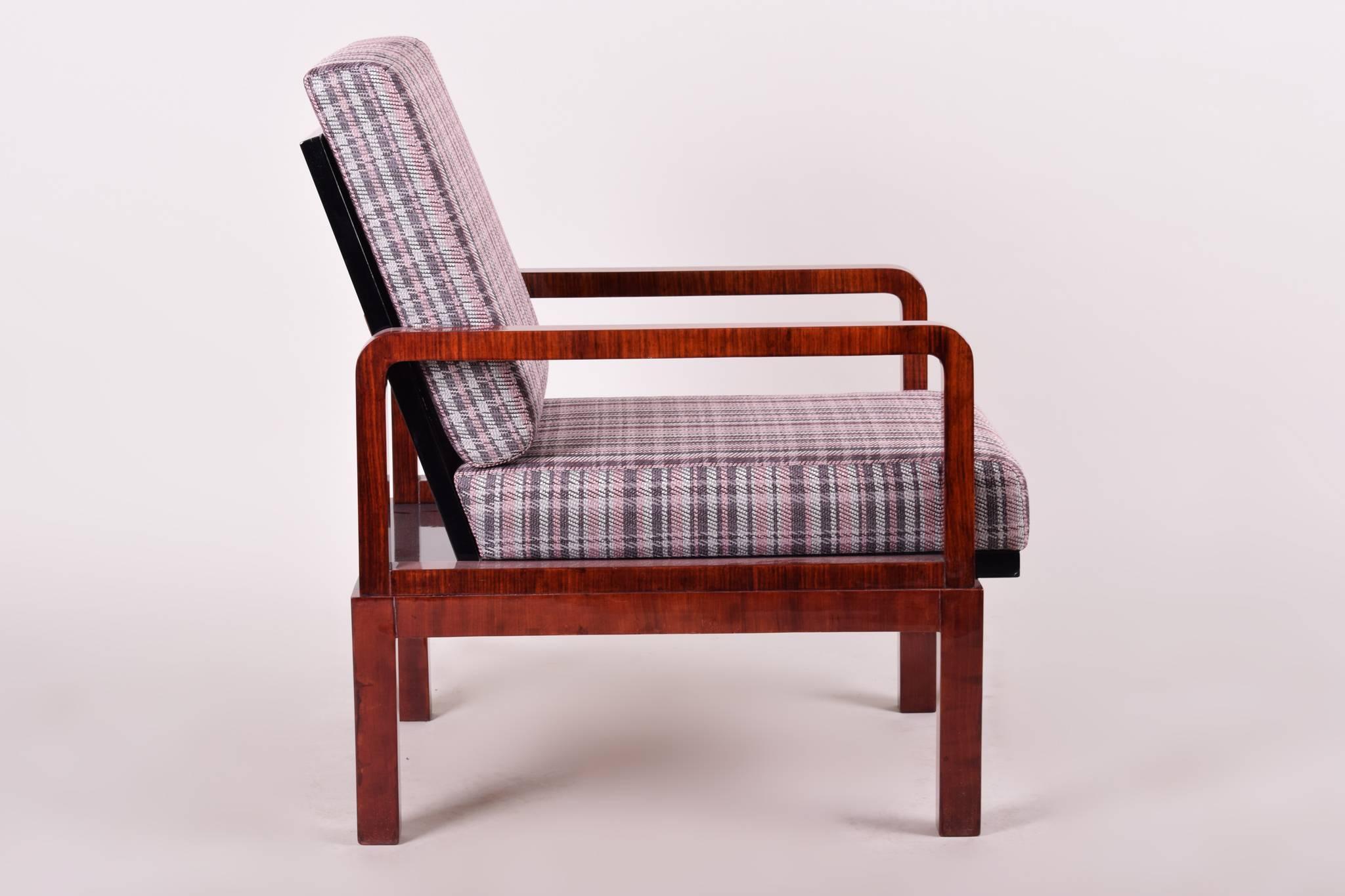 Fabric Art Deco Armchairs, Three Pieces For Sale