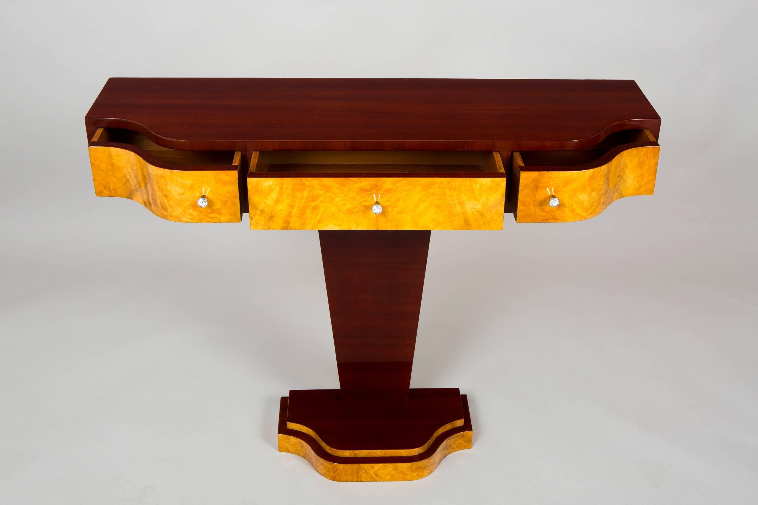 French Completely restored french palisander Art Deco console table, 1920-1929