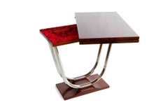 Unique extendable ArtDeco Coffee Table, Chrome and Palisander, Period: 1920-1929