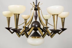 Unique Cubist Style Chandelier by Architect Josef Gočár, Perfect Condition