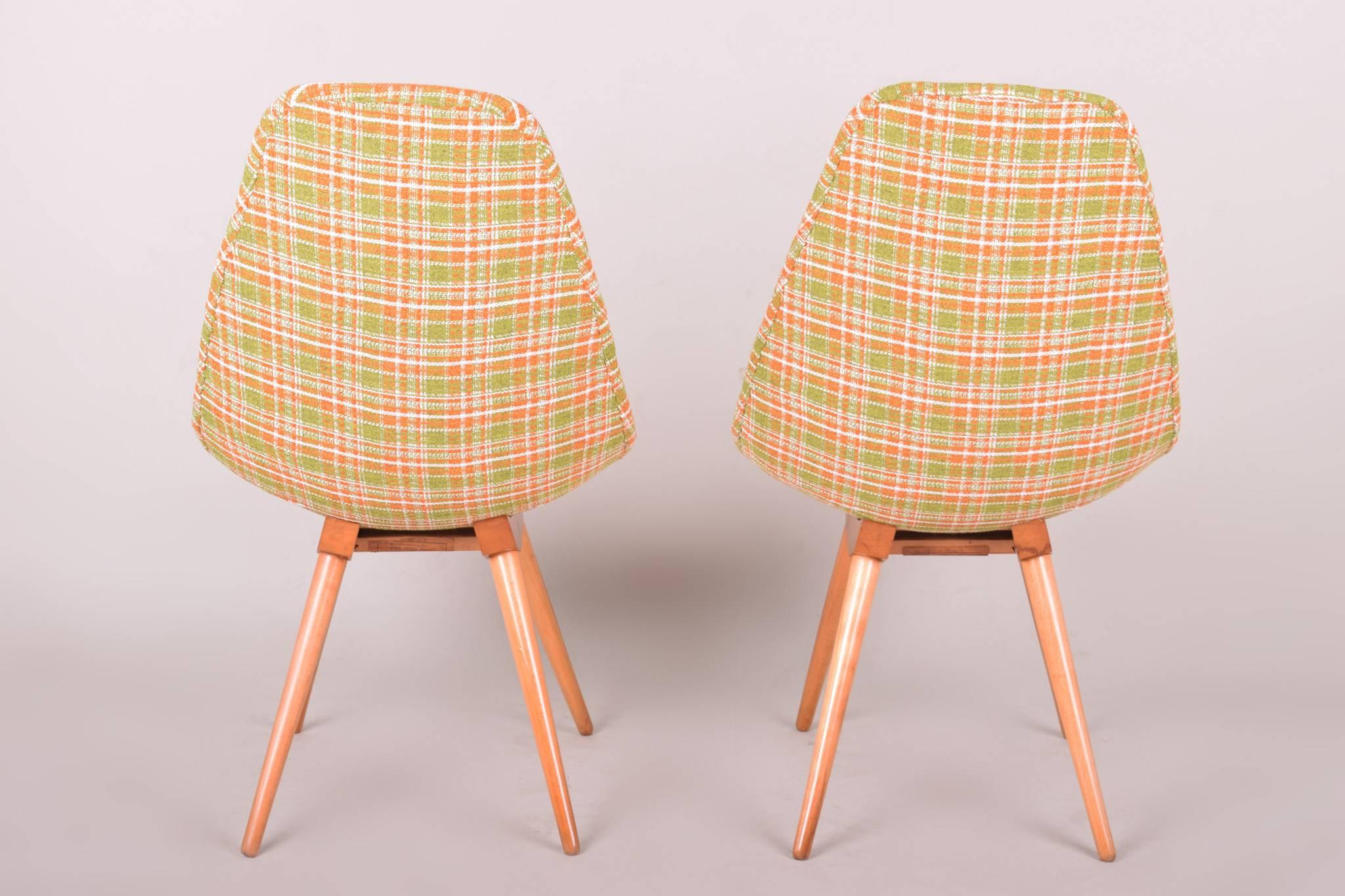 Restored Pair of Czechoslovakia Midcentury Chairs, 1950-1960 In Good Condition In Horomerice, CZ