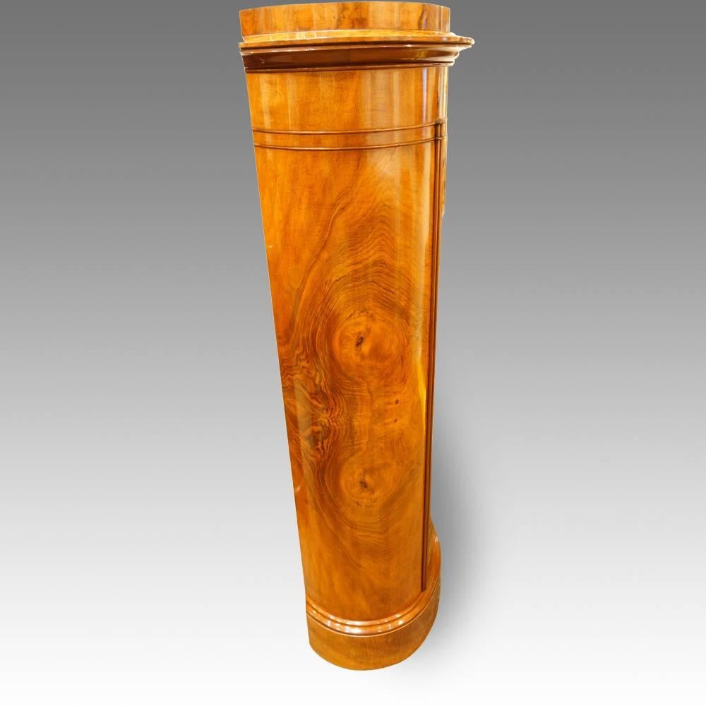 French Victorian Burr Walnut Pillar Box Cabinet