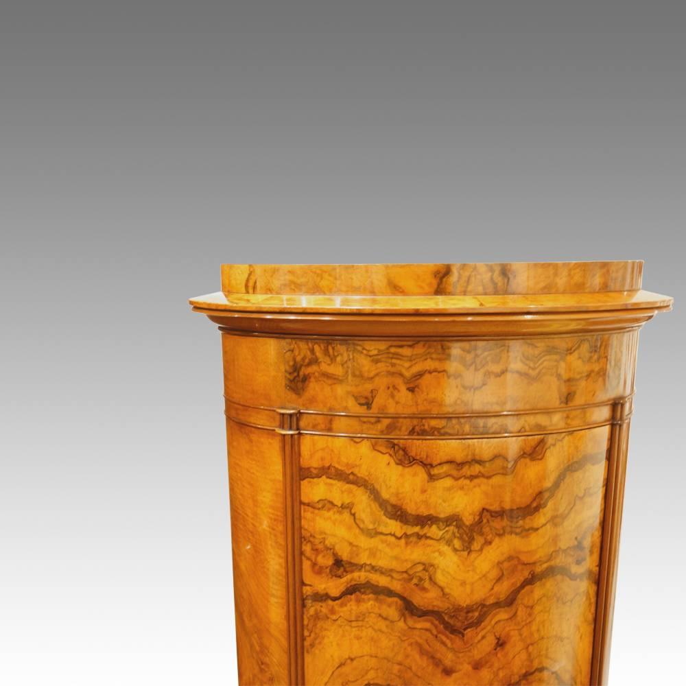 19th Century Victorian Burr Walnut Pillar Box Cabinet