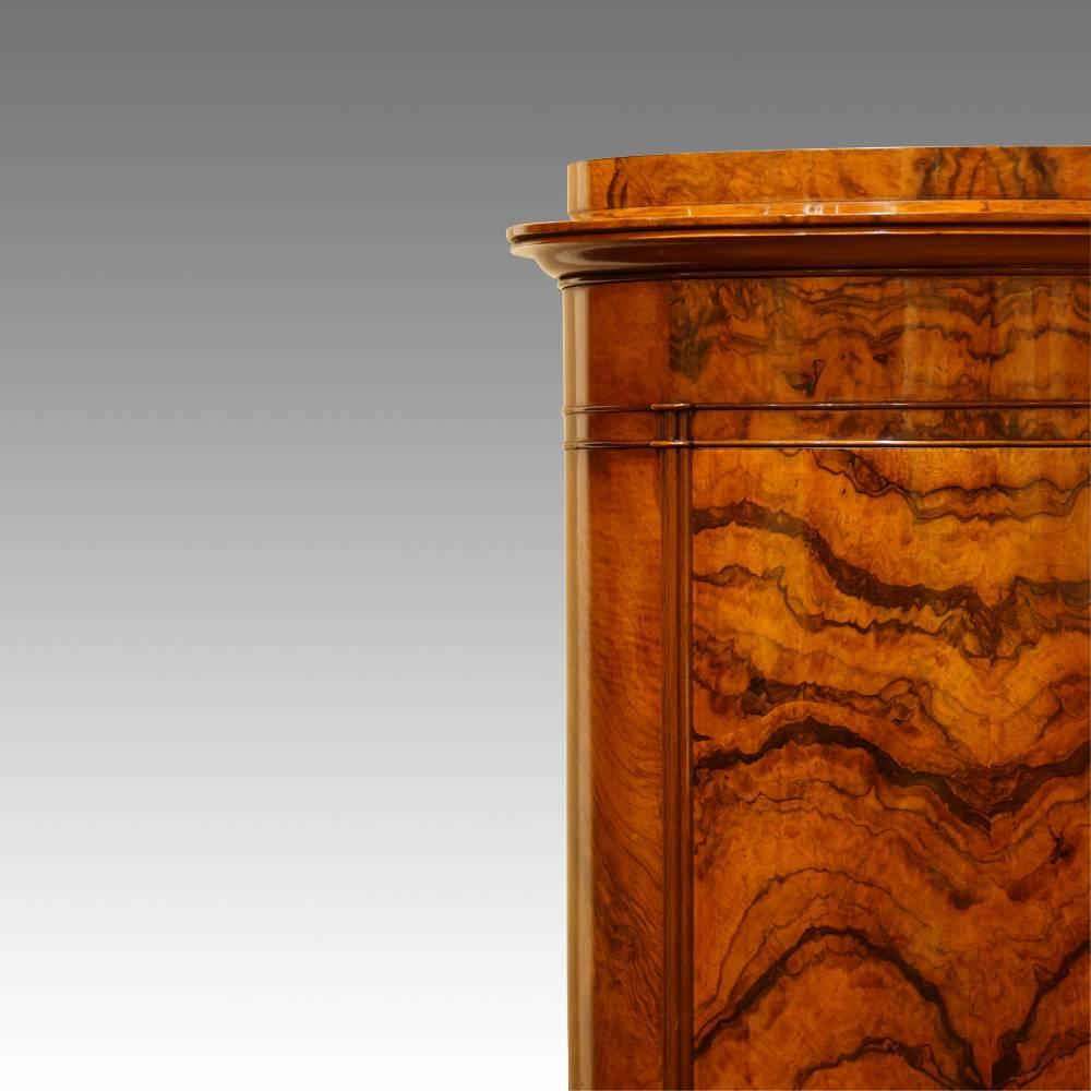 Victorian Burr Walnut Pillar Box Cabinet 1