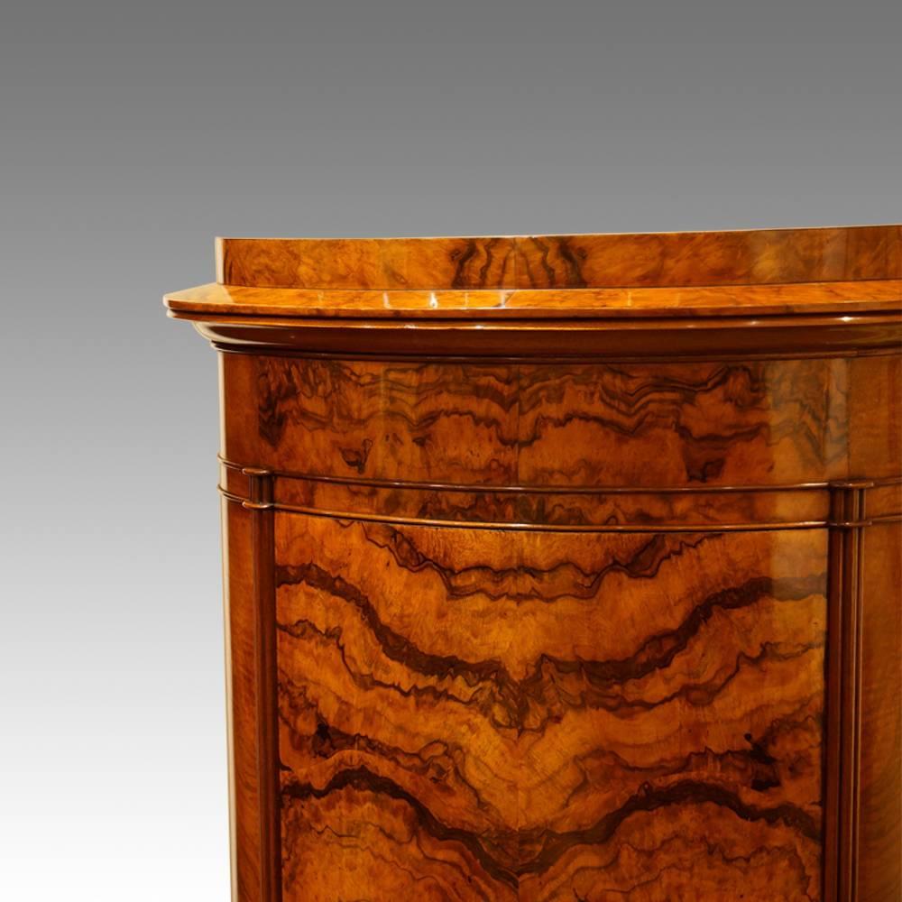 Victorian Burr Walnut Pillar Box Cabinet 4