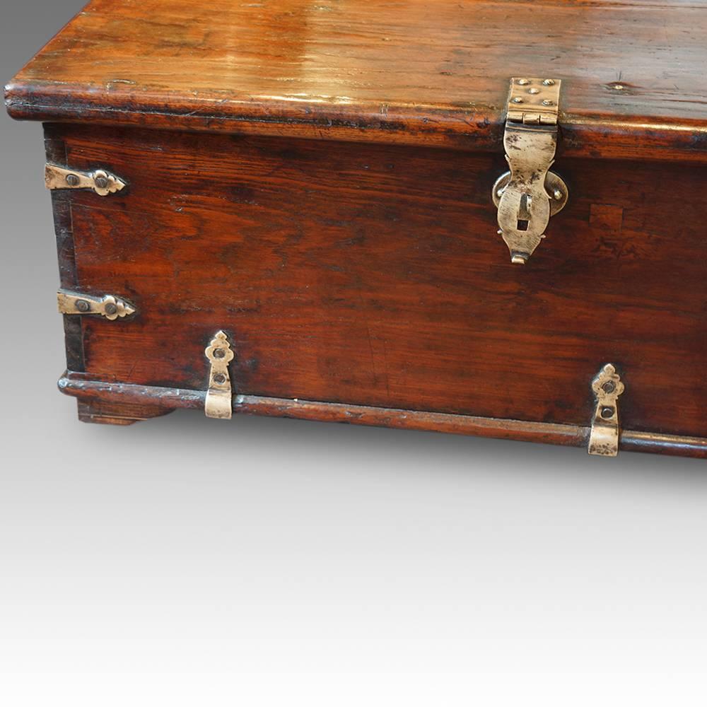 Indian Antique Colonial Hardwood Merchants Chest