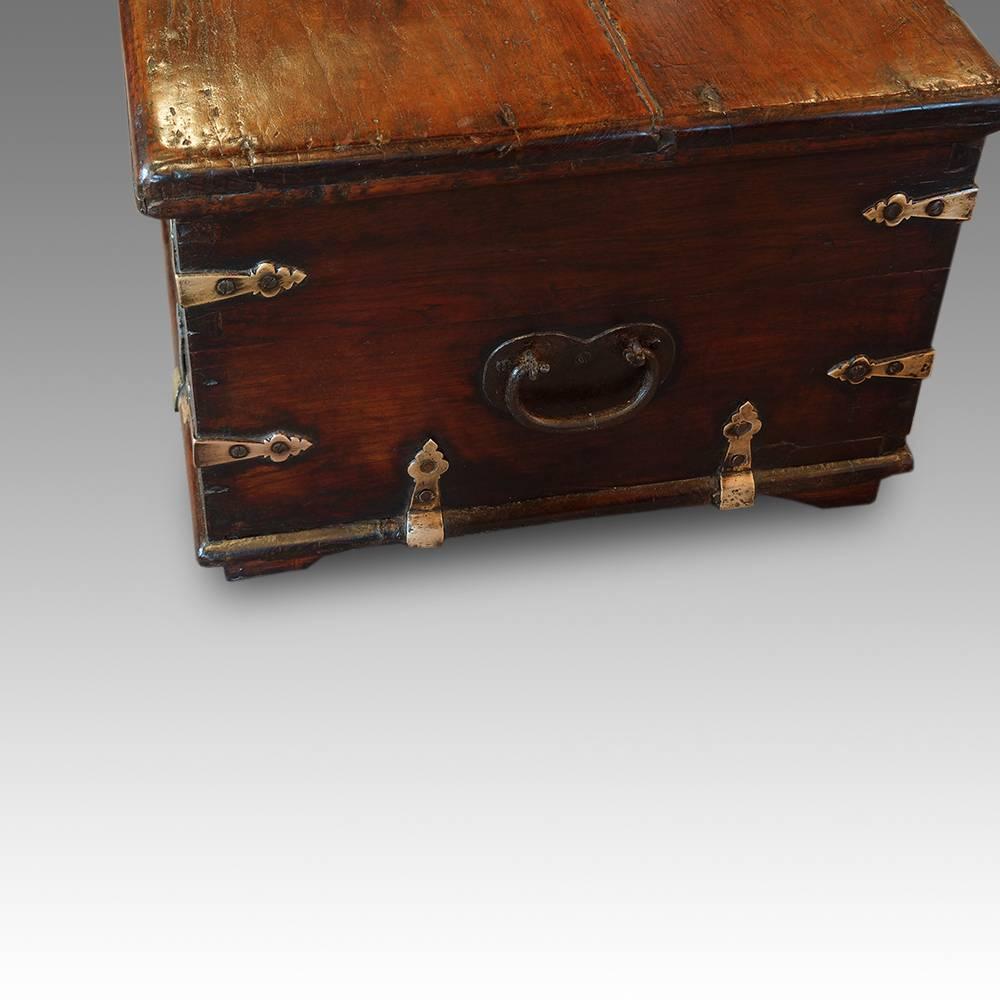 Antique Colonial Hardwood Merchants Chest 2