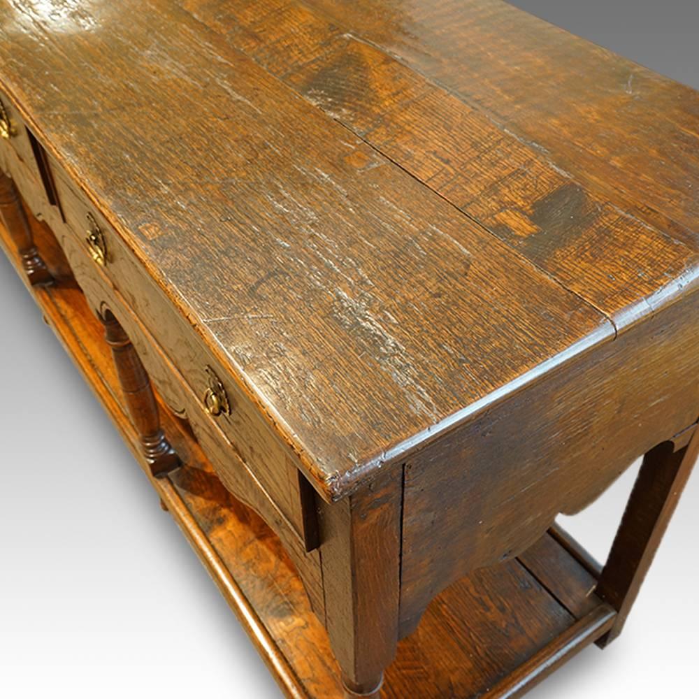 19th Century Antique Cross-Banded Oak Potboard Dresser Base