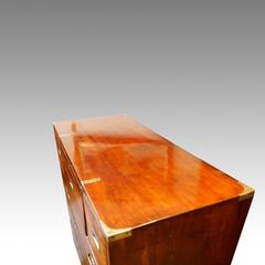 Victorian Mahogany Campaign Secretaire Chest