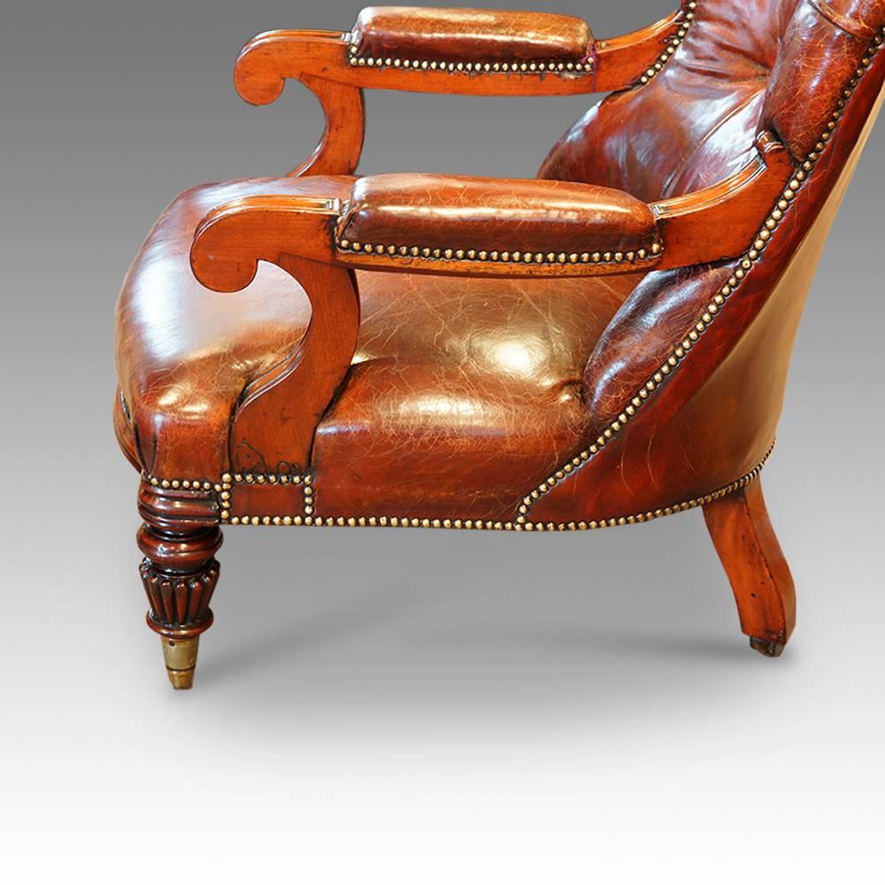 William IV Mahogany Easy Chair 1