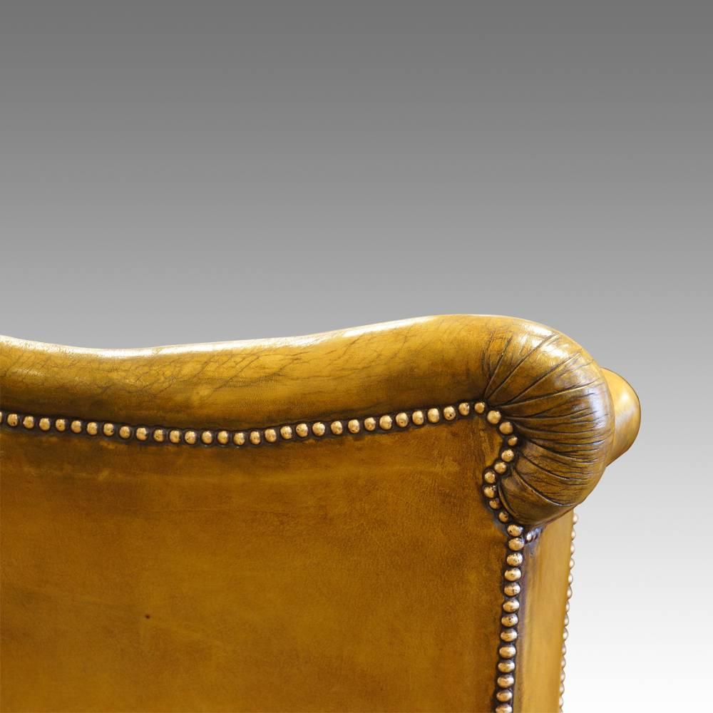 Edwardian Leather Reading Easy Chair 1