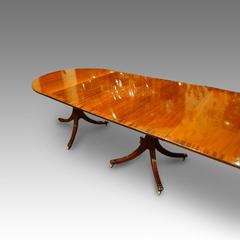 Regency Style Mahogany Three-Pillar Dining Table
