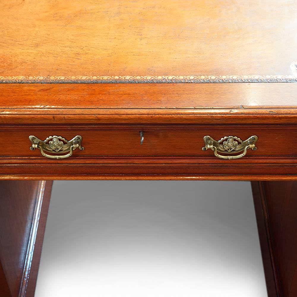 Victorian Walnut Double Pedestal Desk 1