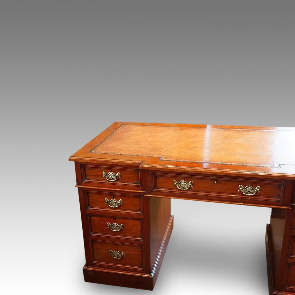 Victorian Walnut Double Pedestal Desk 4